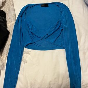 Blue long sleeve crop top from White Fox